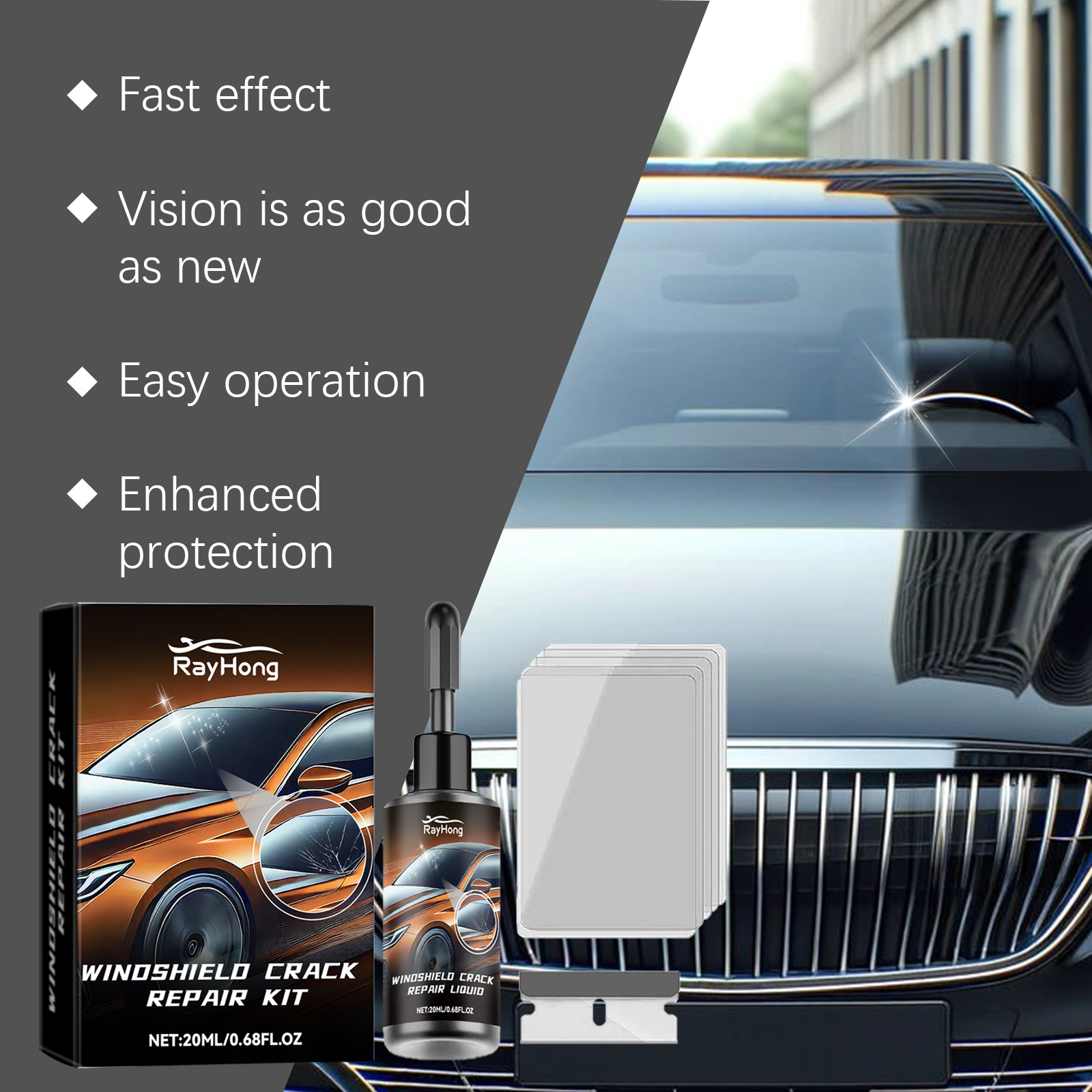 Car Windshield Crack Repair Re – Liquid Uv Glue Kit recenzja i cena