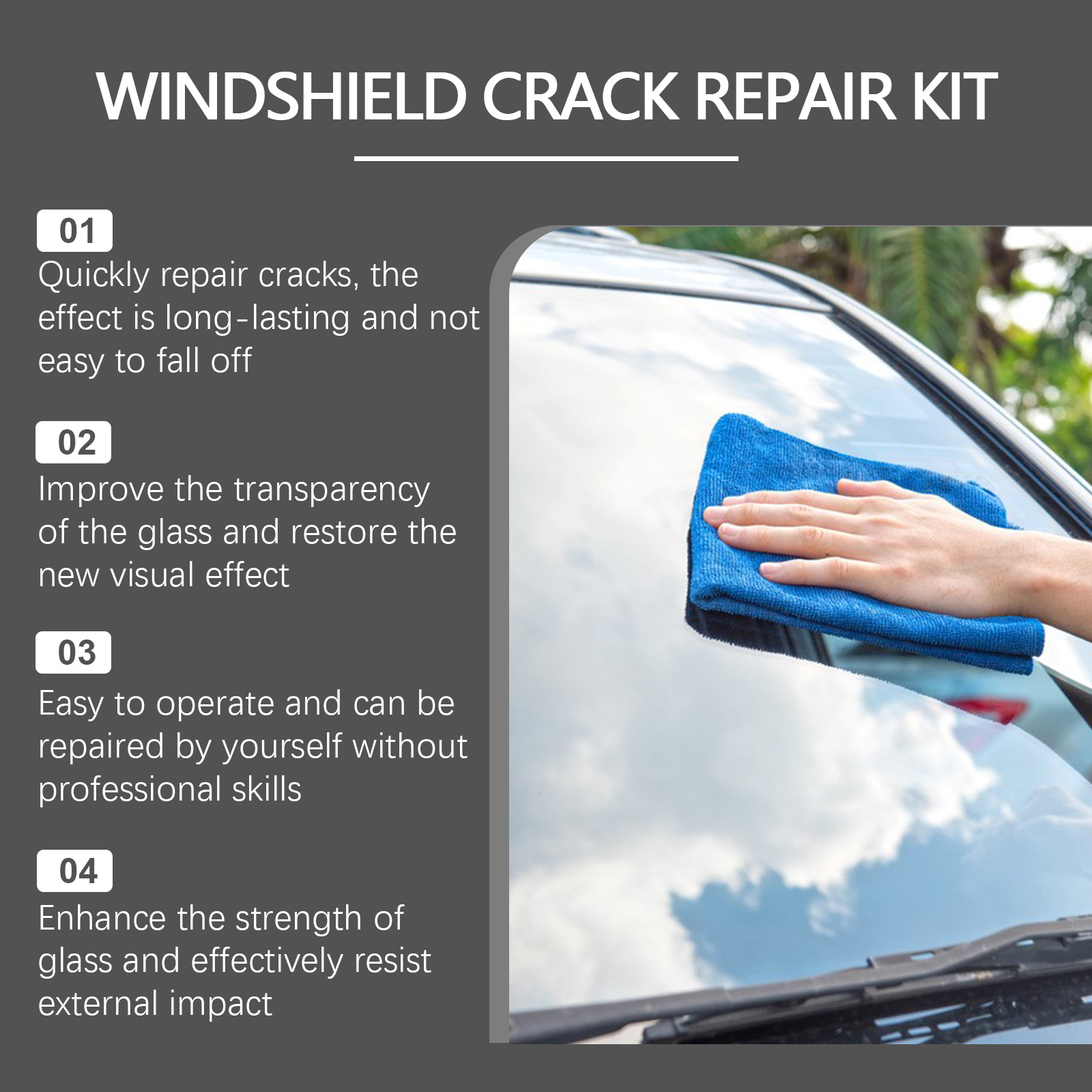 Car Windshield Crack Repair Re – Liquid Uv Glue Kit recenzja i cena